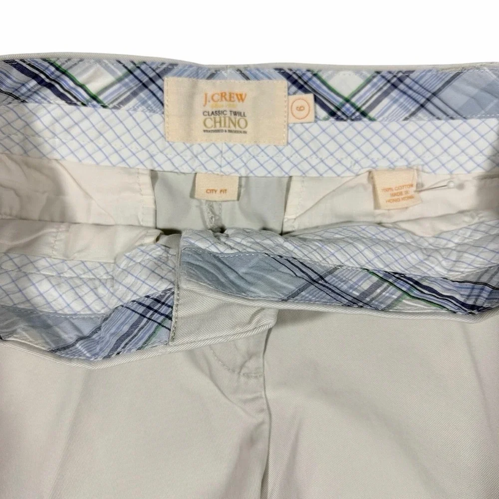 J.Crew Womens Classic Twill Chino Shorts City Fit Khaki Beige Size 6 Cotton
